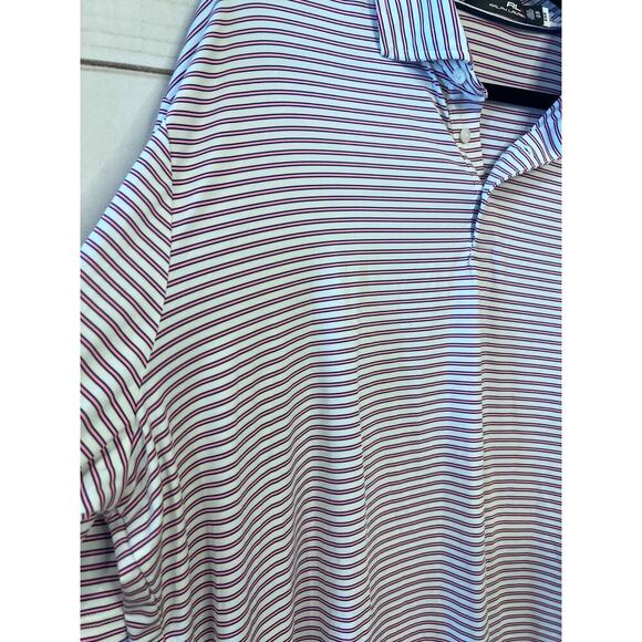 RLX Men's Performance Polo Size 2XL Pink and White Stripes - Picture 6 of 6